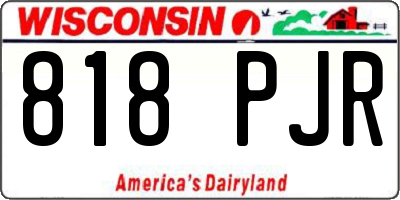 WI license plate 818PJR