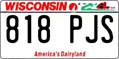 WI license plate 818PJS