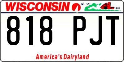 WI license plate 818PJT
