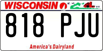 WI license plate 818PJU