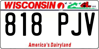 WI license plate 818PJV