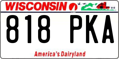 WI license plate 818PKA
