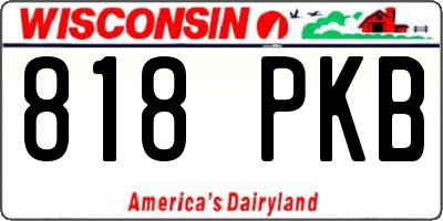 WI license plate 818PKB