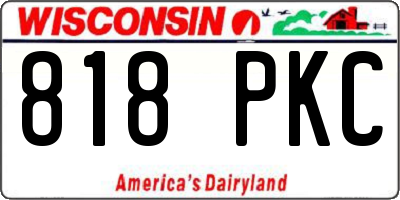 WI license plate 818PKC