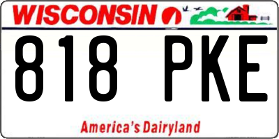 WI license plate 818PKE