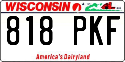 WI license plate 818PKF