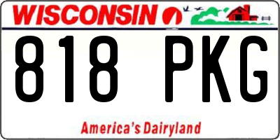 WI license plate 818PKG
