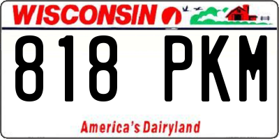 WI license plate 818PKM