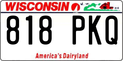 WI license plate 818PKQ