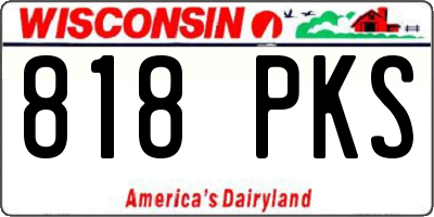 WI license plate 818PKS