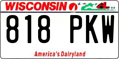 WI license plate 818PKW