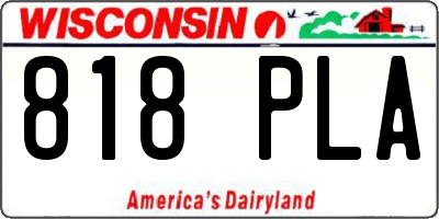 WI license plate 818PLA
