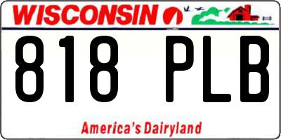 WI license plate 818PLB