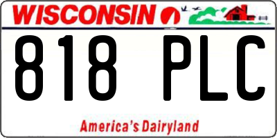 WI license plate 818PLC