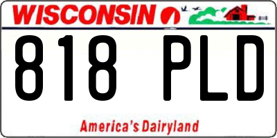 WI license plate 818PLD