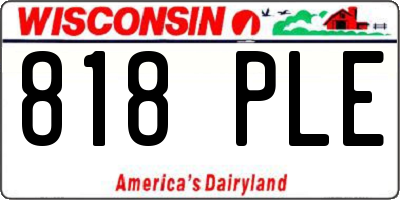 WI license plate 818PLE