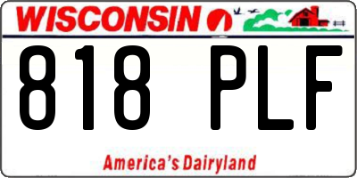 WI license plate 818PLF