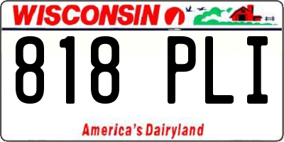 WI license plate 818PLI
