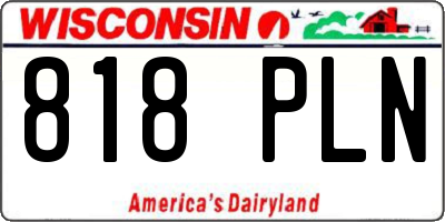WI license plate 818PLN