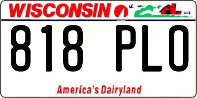 WI license plate 818PLO