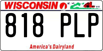 WI license plate 818PLP