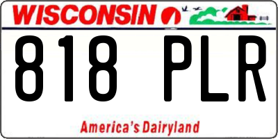 WI license plate 818PLR
