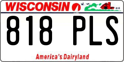 WI license plate 818PLS