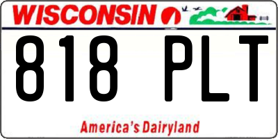 WI license plate 818PLT