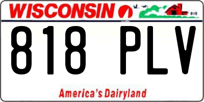 WI license plate 818PLV