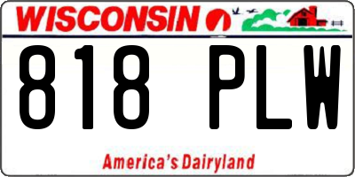 WI license plate 818PLW