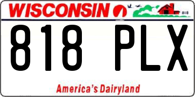 WI license plate 818PLX