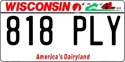 WI license plate 818PLY