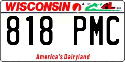 WI license plate 818PMC