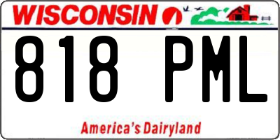 WI license plate 818PML