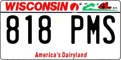 WI license plate 818PMS