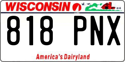 WI license plate 818PNX