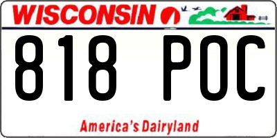 WI license plate 818POC