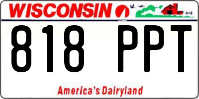WI license plate 818PPT
