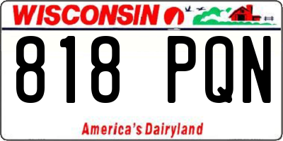 WI license plate 818PQN