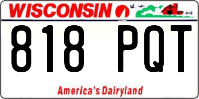 WI license plate 818PQT