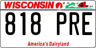 WI license plate 818PRE