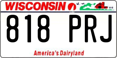 WI license plate 818PRJ