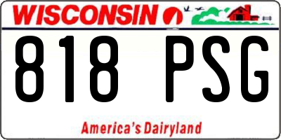 WI license plate 818PSG