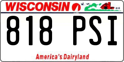 WI license plate 818PSI