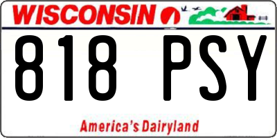 WI license plate 818PSY