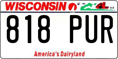 WI license plate 818PUR