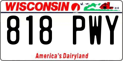 WI license plate 818PWY