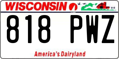 WI license plate 818PWZ