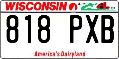 WI license plate 818PXB