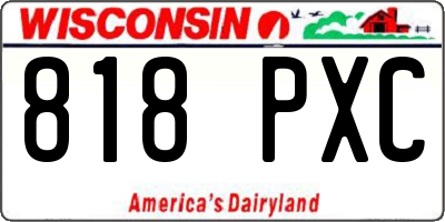 WI license plate 818PXC